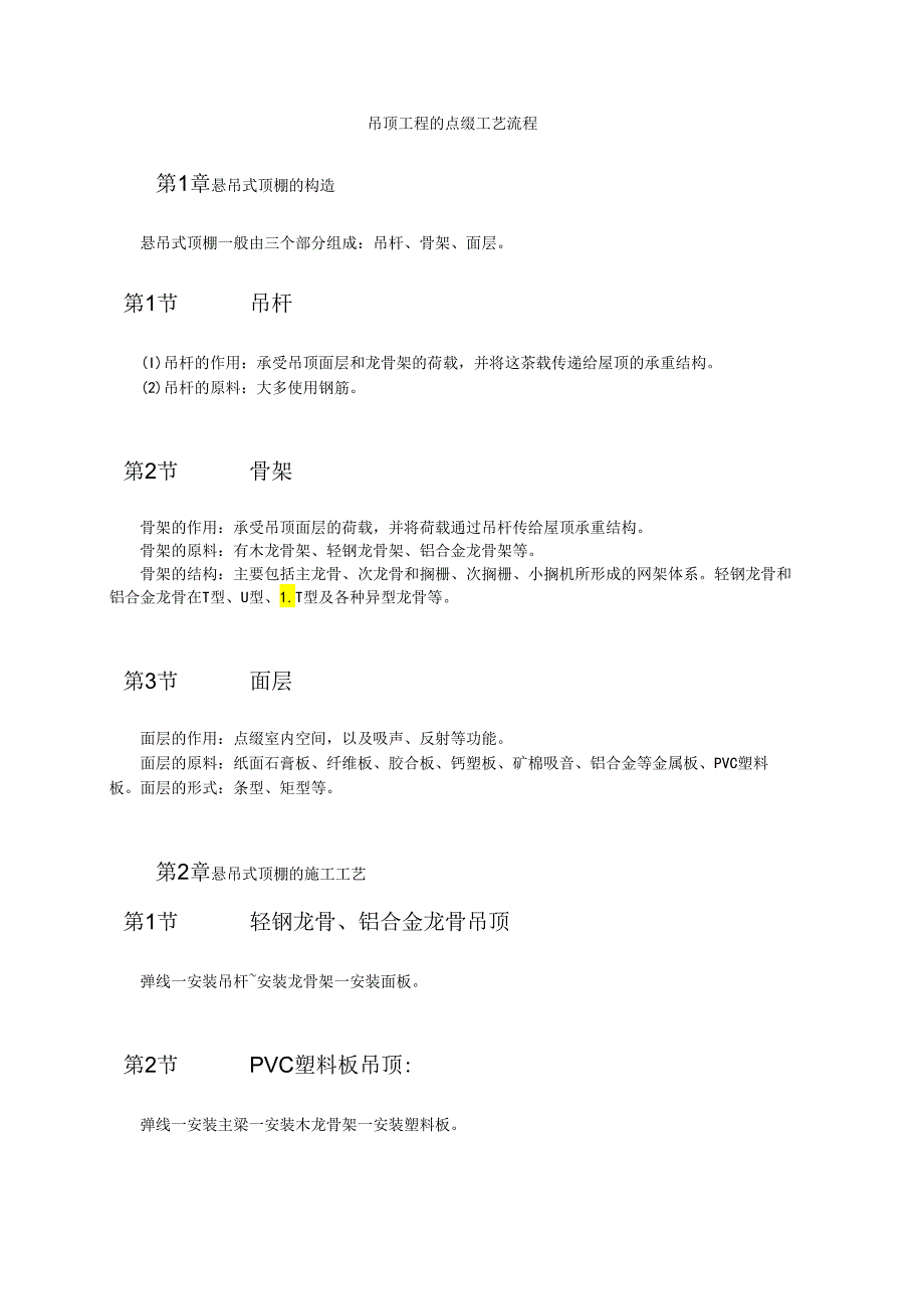 吊顶工程的装饰工艺流程模板.docx_第1页