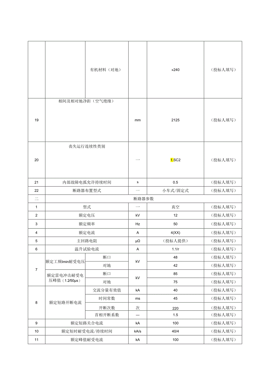 12kV-4000A-40kA开关柜技术规范专用部分.docx_第3页