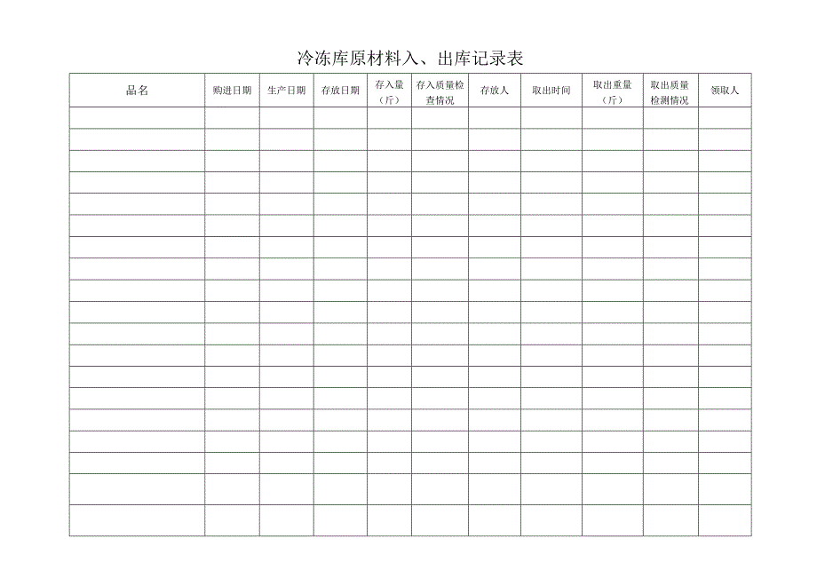 冷冻库原材料入、出库记录表.docx_第1页