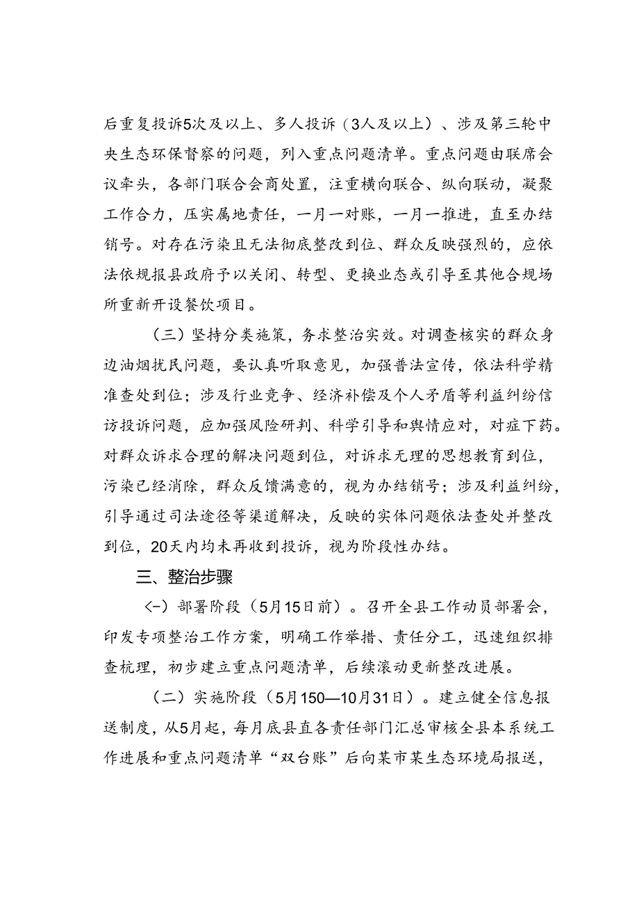 某某县“整治城市餐饮油烟污染扰民问题改善城市人居环境”工作方案.docx_第3页