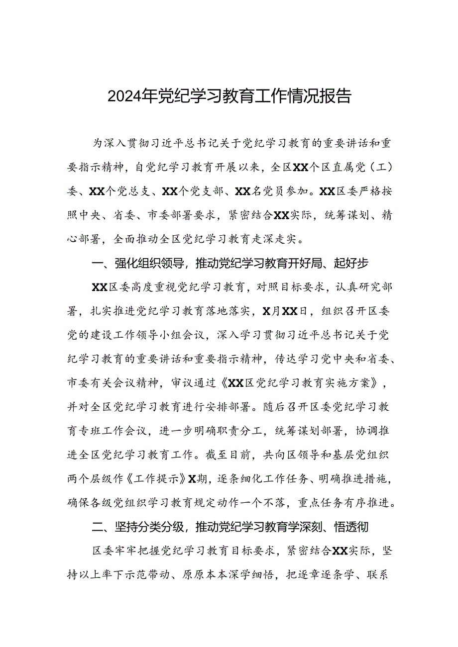 最新范文2024年党纪学习教育工作情况汇报(5篇).docx_第1页