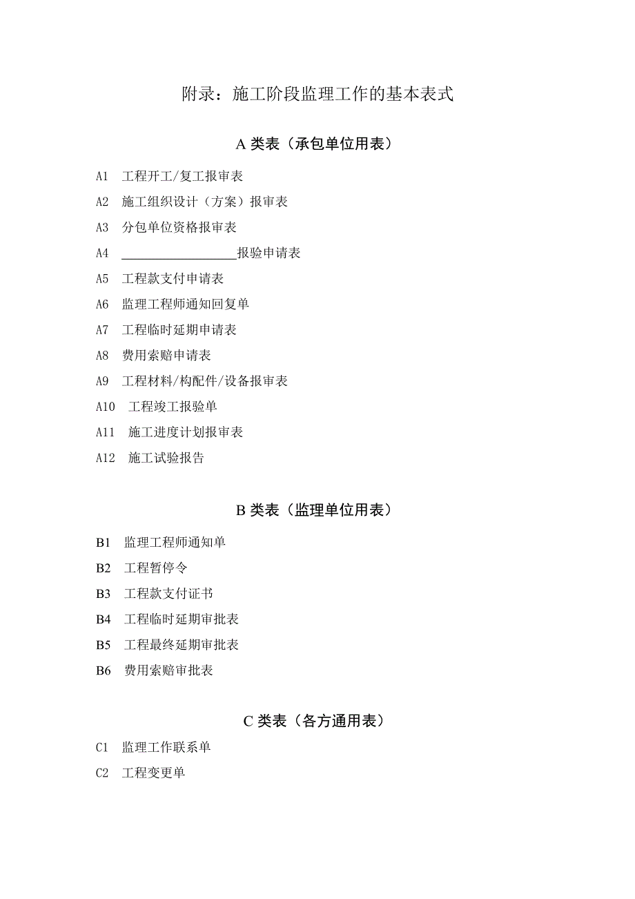 施工方报监理处最新表格模板.doc_第1页