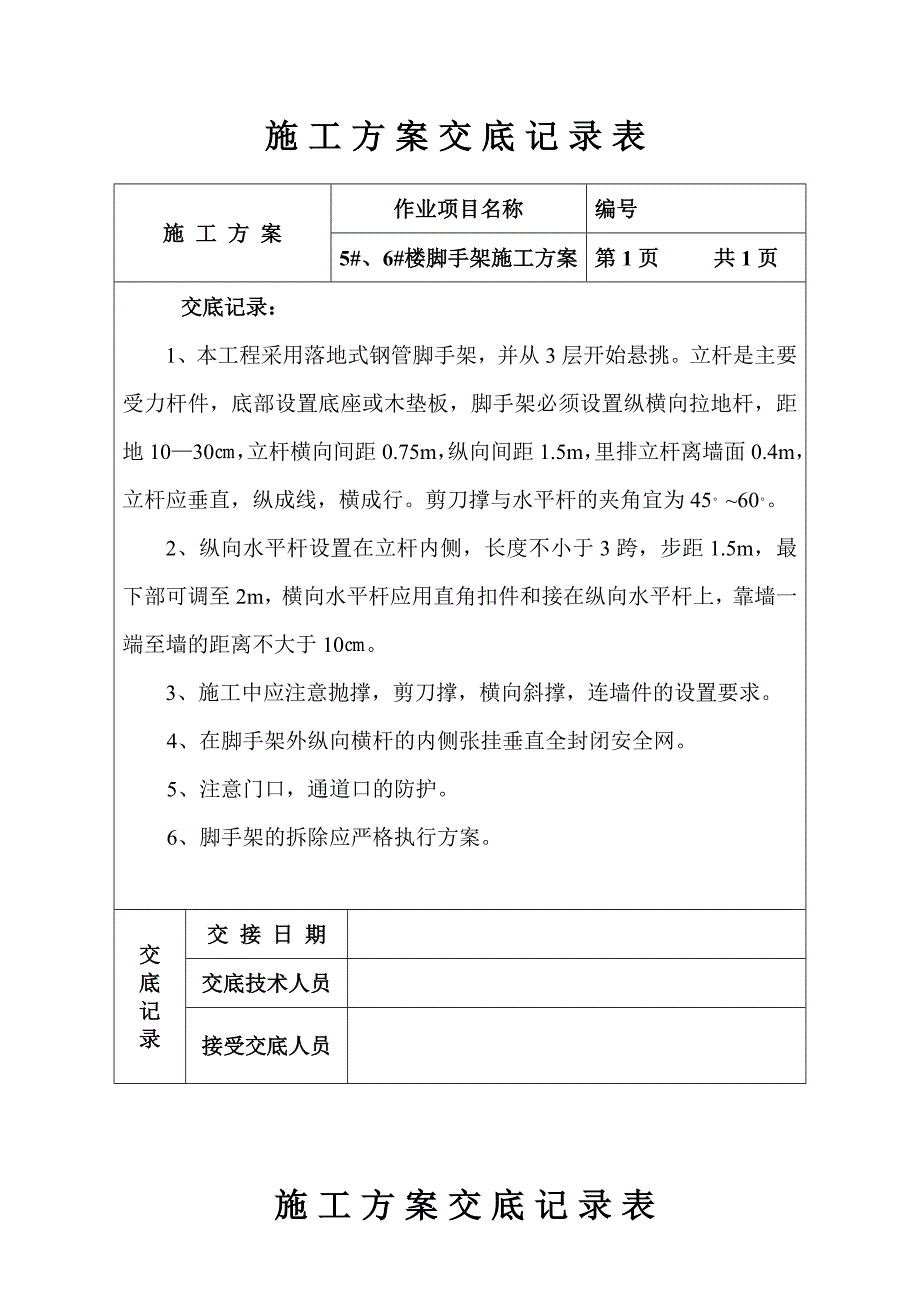 施工方案交底记录表.doc_第3页