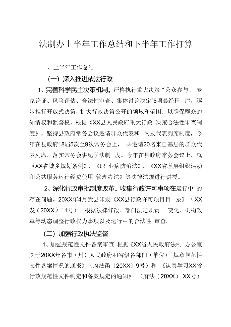 法制办半年工作总结.docx_第1页