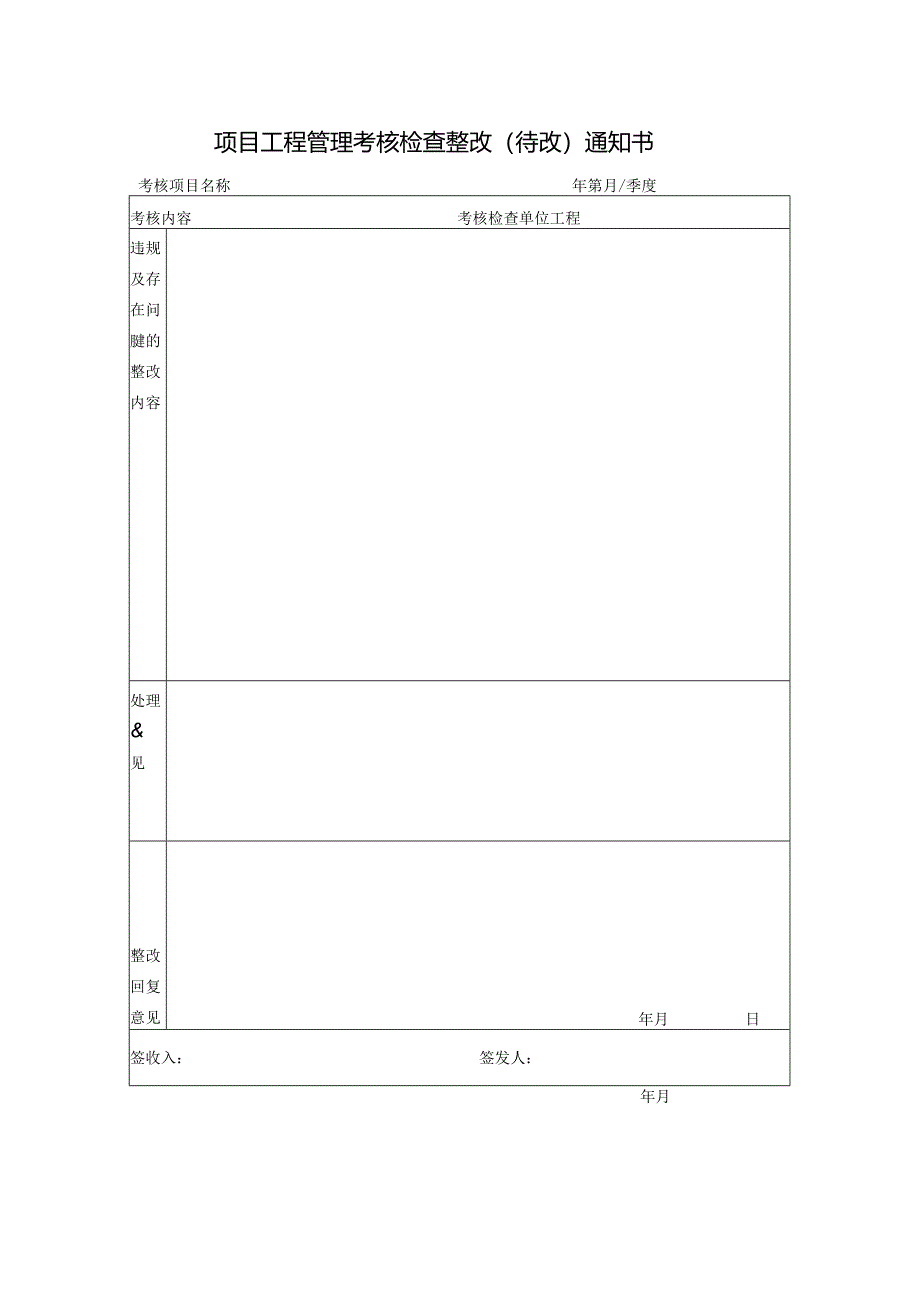 【工程管理】项目工程巡查整改（待改）通知书.docx_第1页