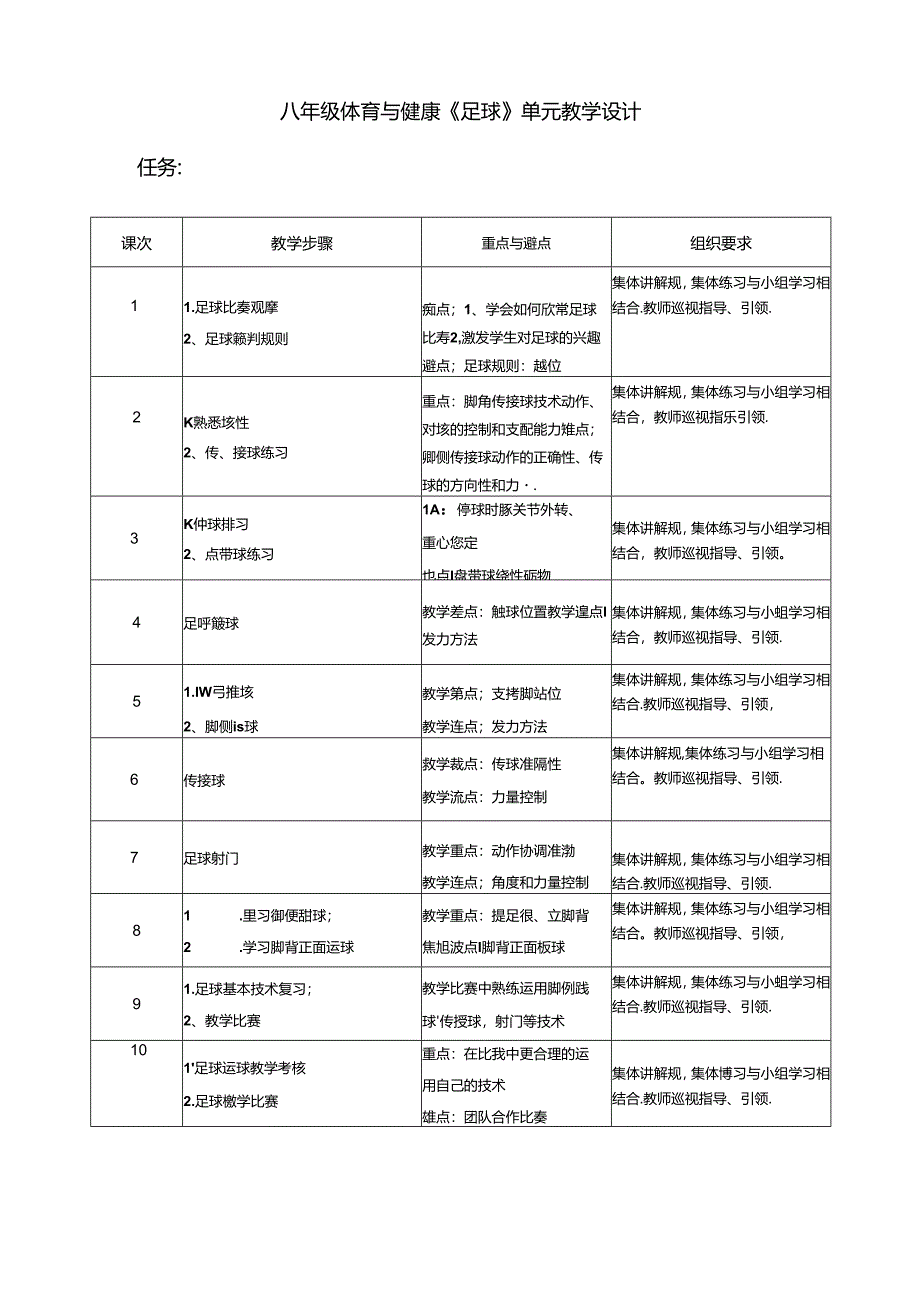 八年级体育与健康《足球》单元教学设计（24页）.docx_第1页