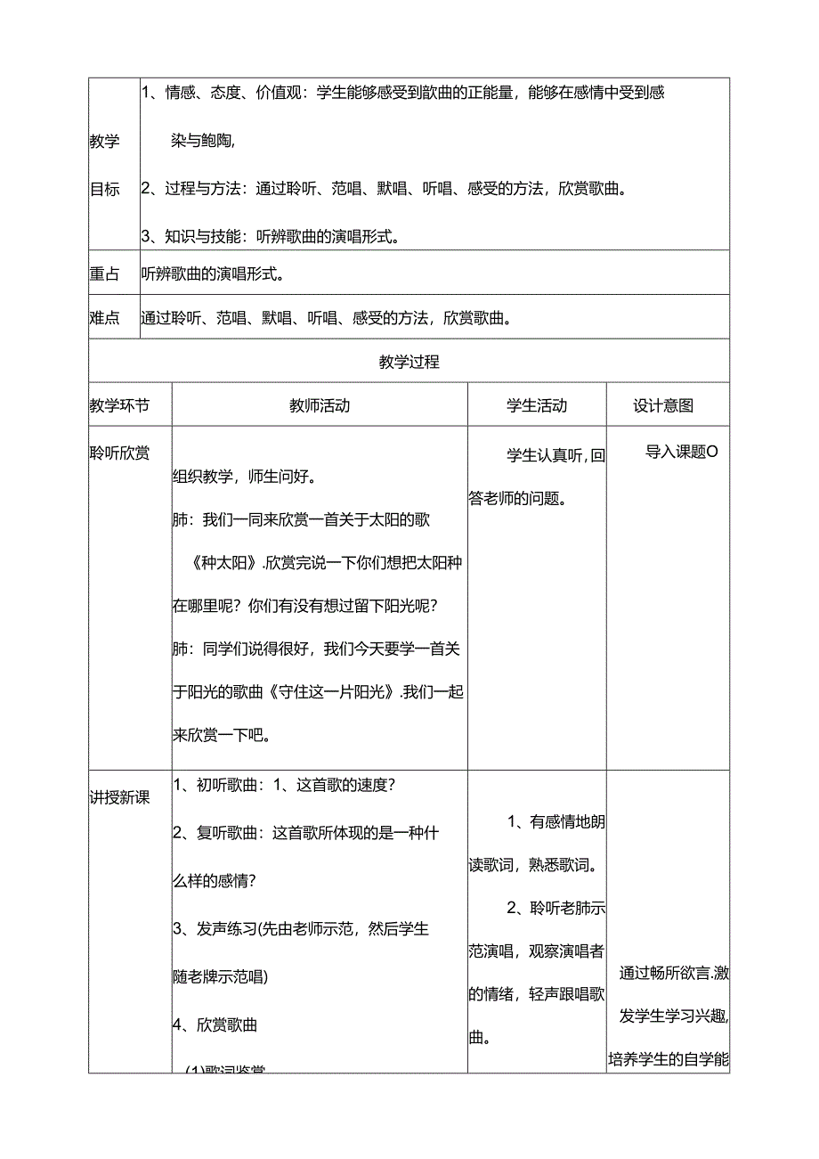 人音版六年级下册第五课第一课时《守住这一片阳光》教案.docx_第2页