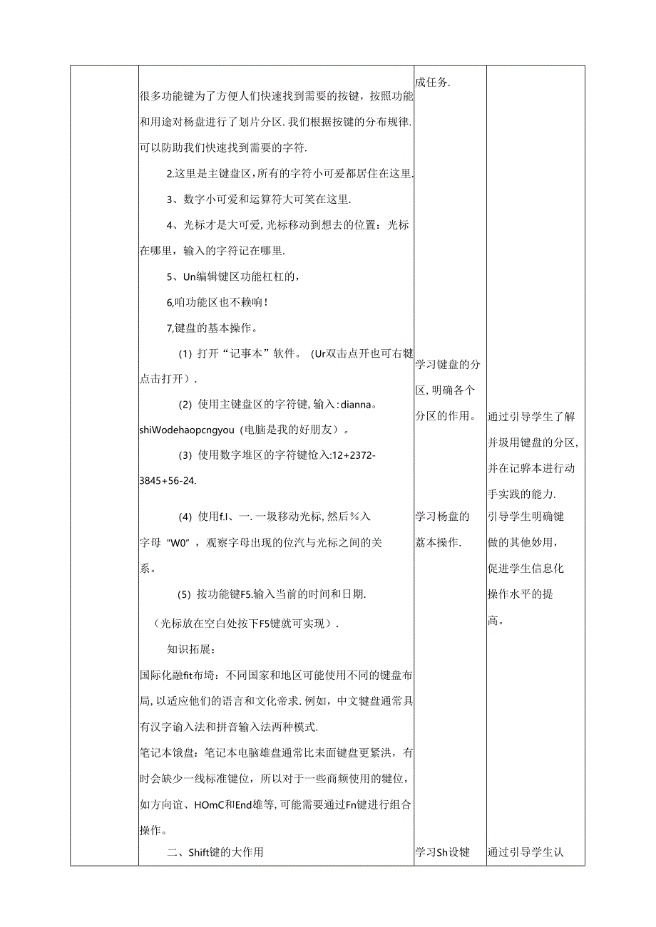 泰山版信息技术一上 第4课《走进键盘大家庭》教案.docx_第2页