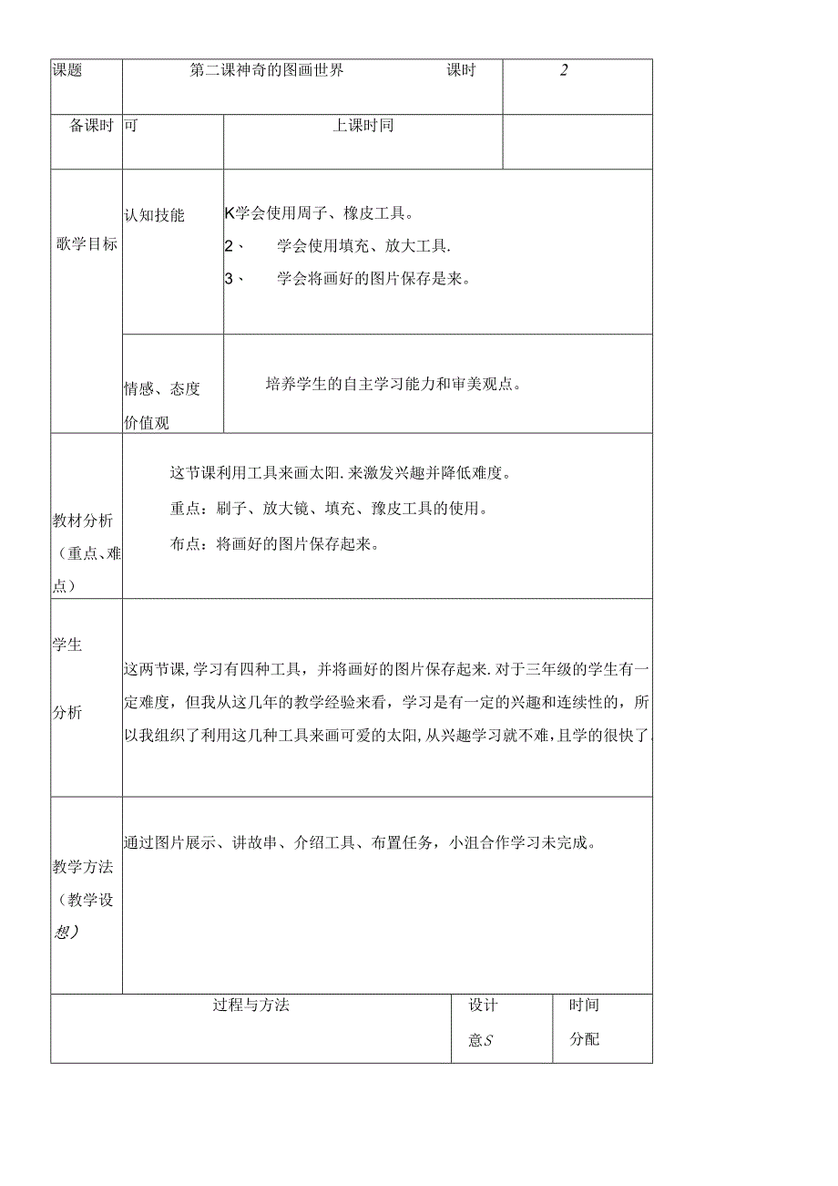 三年级下册信息技术教案（表格式）2 神奇的图画世界龙教版（新）.docx_第1页