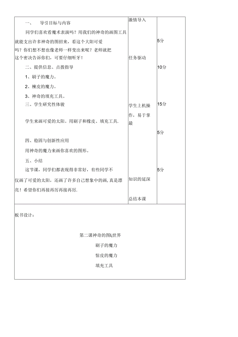 三年级下册信息技术教案（表格式）2 神奇的图画世界龙教版（新）.docx_第2页