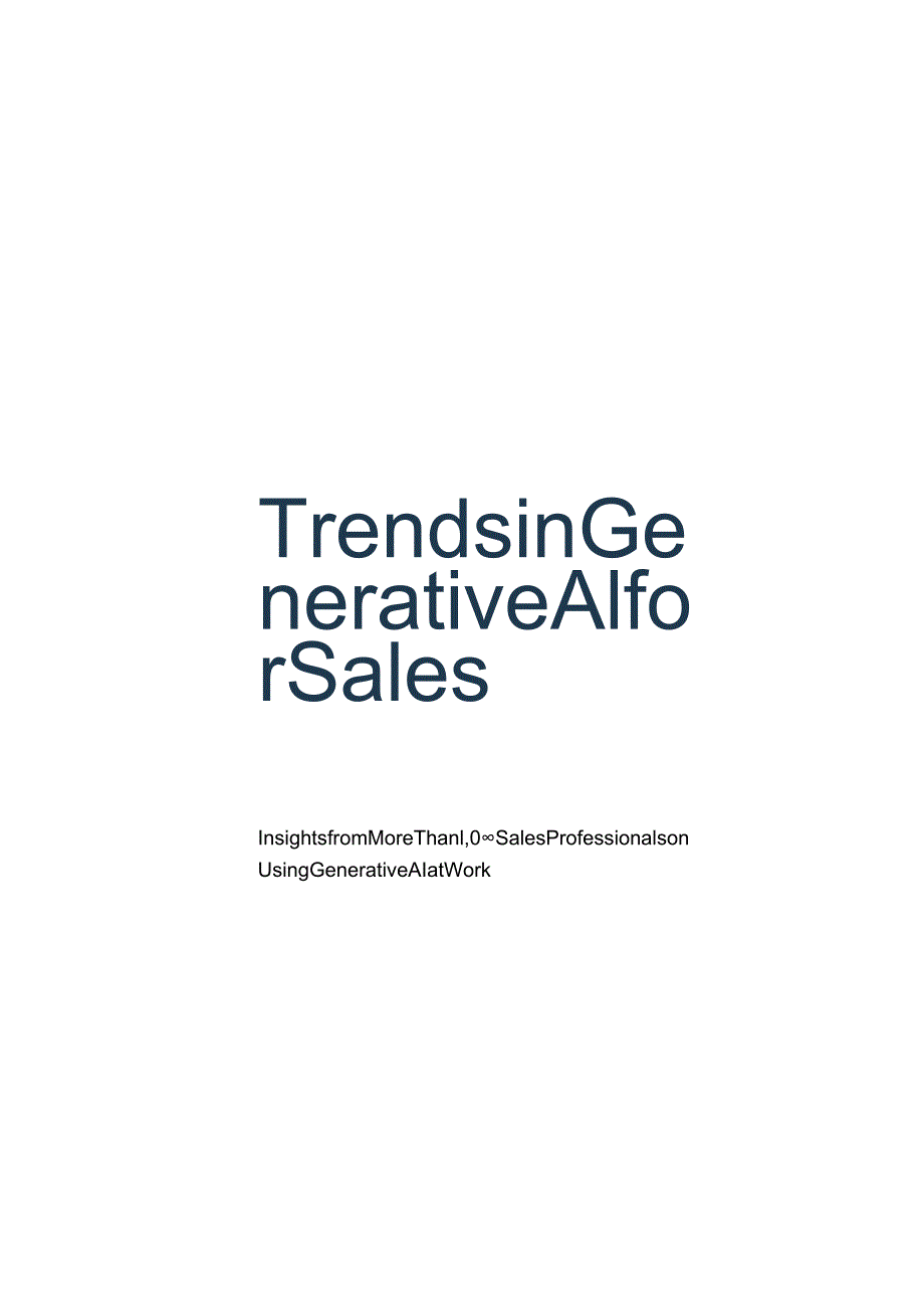 销售人员使用生成式AI趋势报告 Trends in Generative Al for Sales.docx_第1页