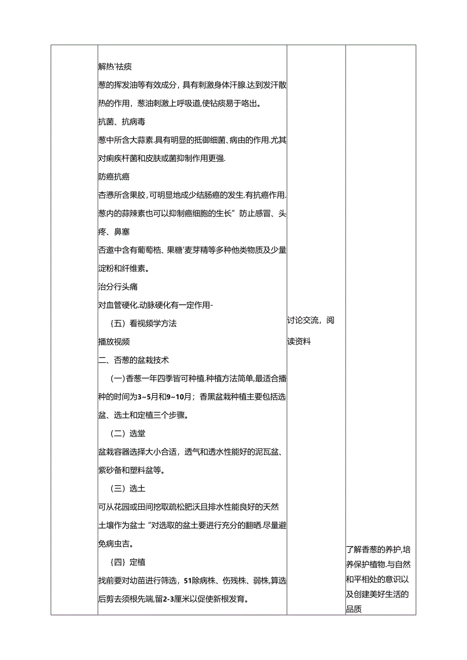 人民版综合实践活动劳动与技术八上 3.3《香葱》教案.docx_第3页