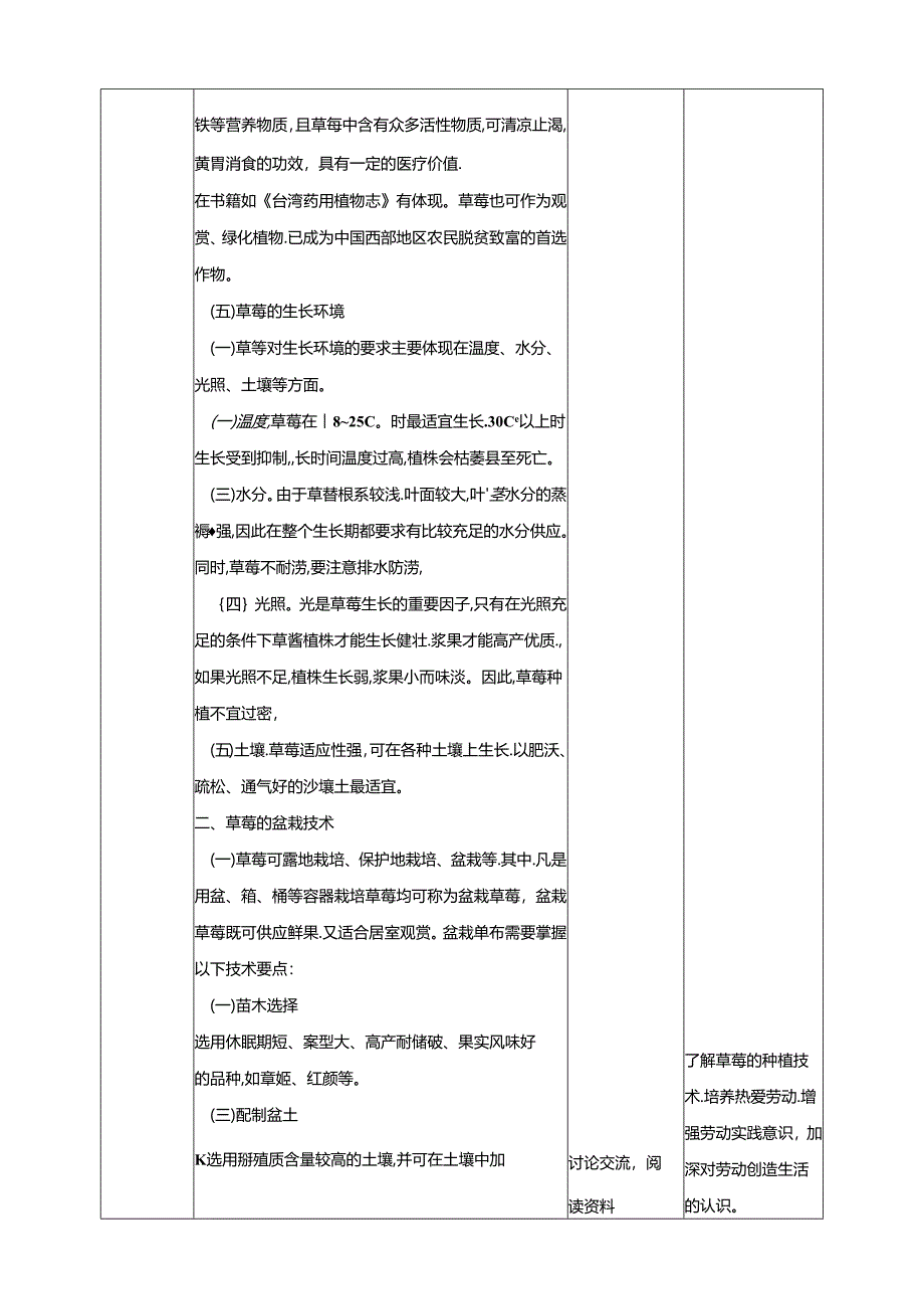 人民版综合实践活动劳动与技术八上 4.2《草莓》教案.docx_第3页