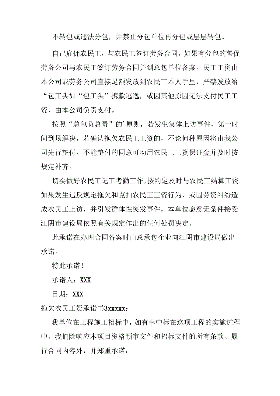 拖欠农民工资承诺书.docx_第2页