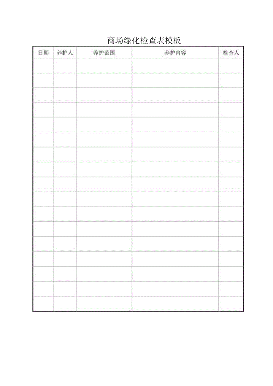 ____商场绿化检查表模板.docx_第1页