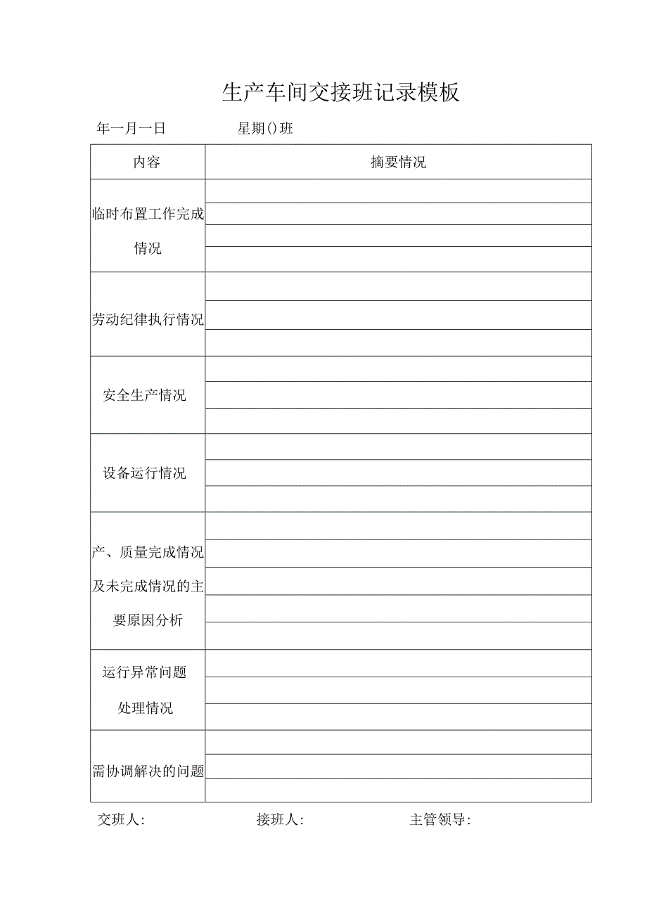 ____生产车间交接班记录模板.docx_第1页