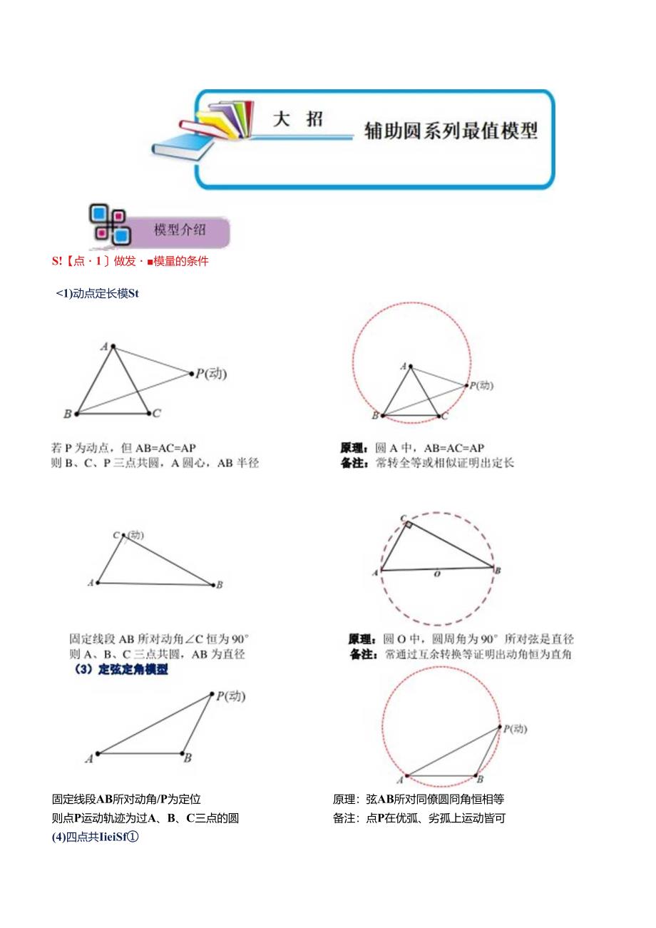 模型24 辅助圆系列最值模型（原卷版）.docx_第1页