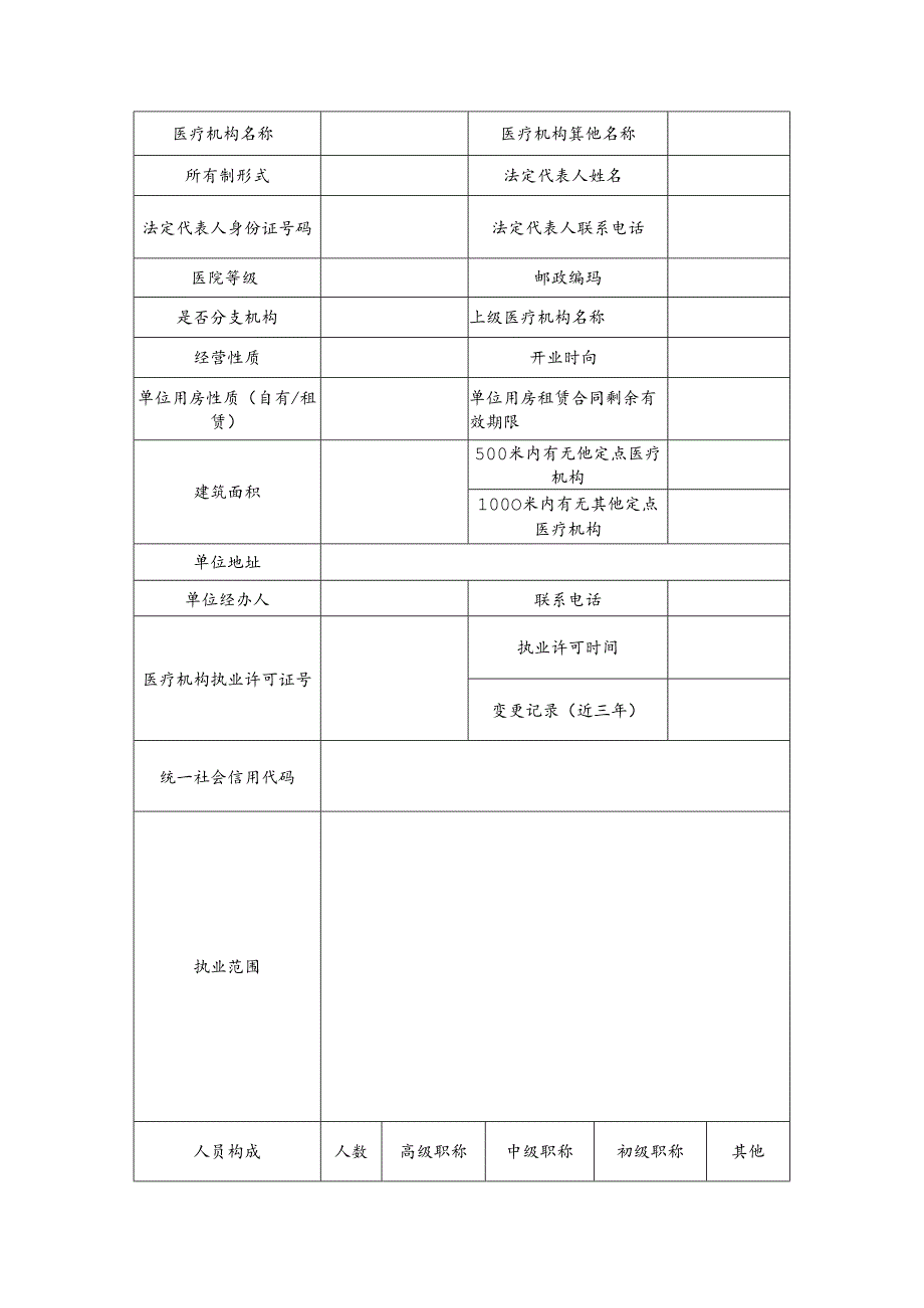 医疗保障定点医疗机构申请表.docx_第3页