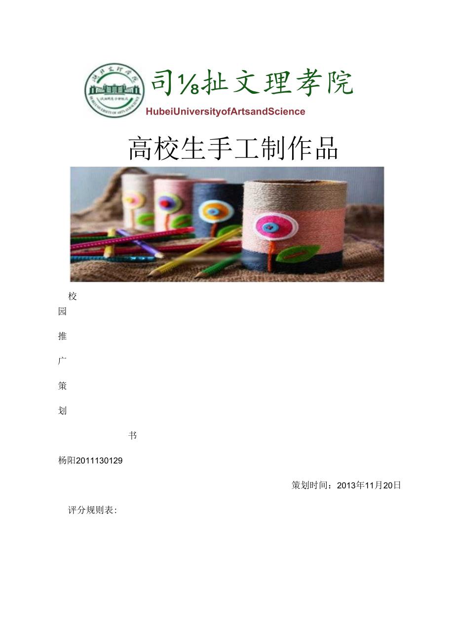 DIY手工制品营销策划书.docx_第1页