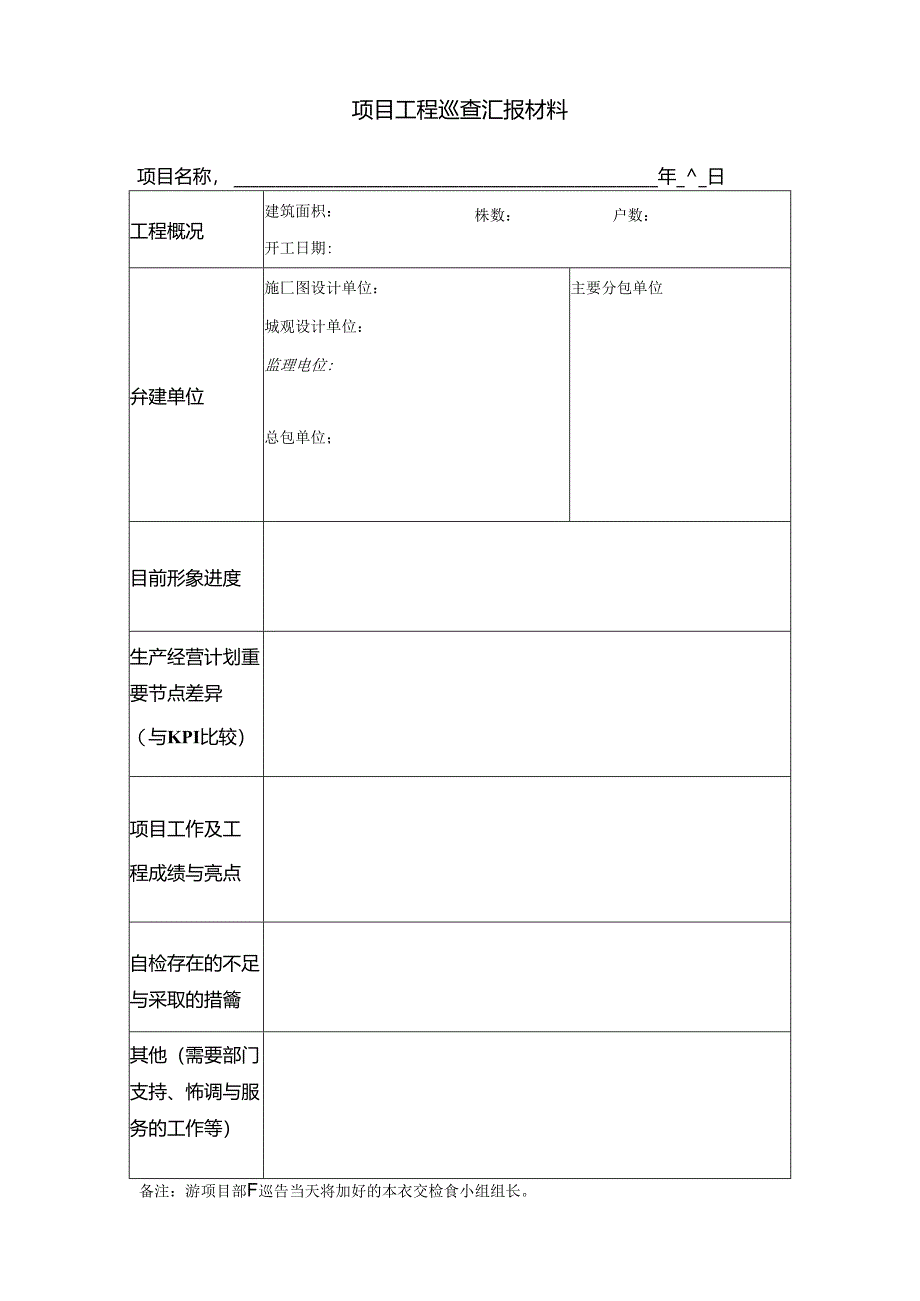 【工程管理】项目工程巡查汇报材料.docx_第1页