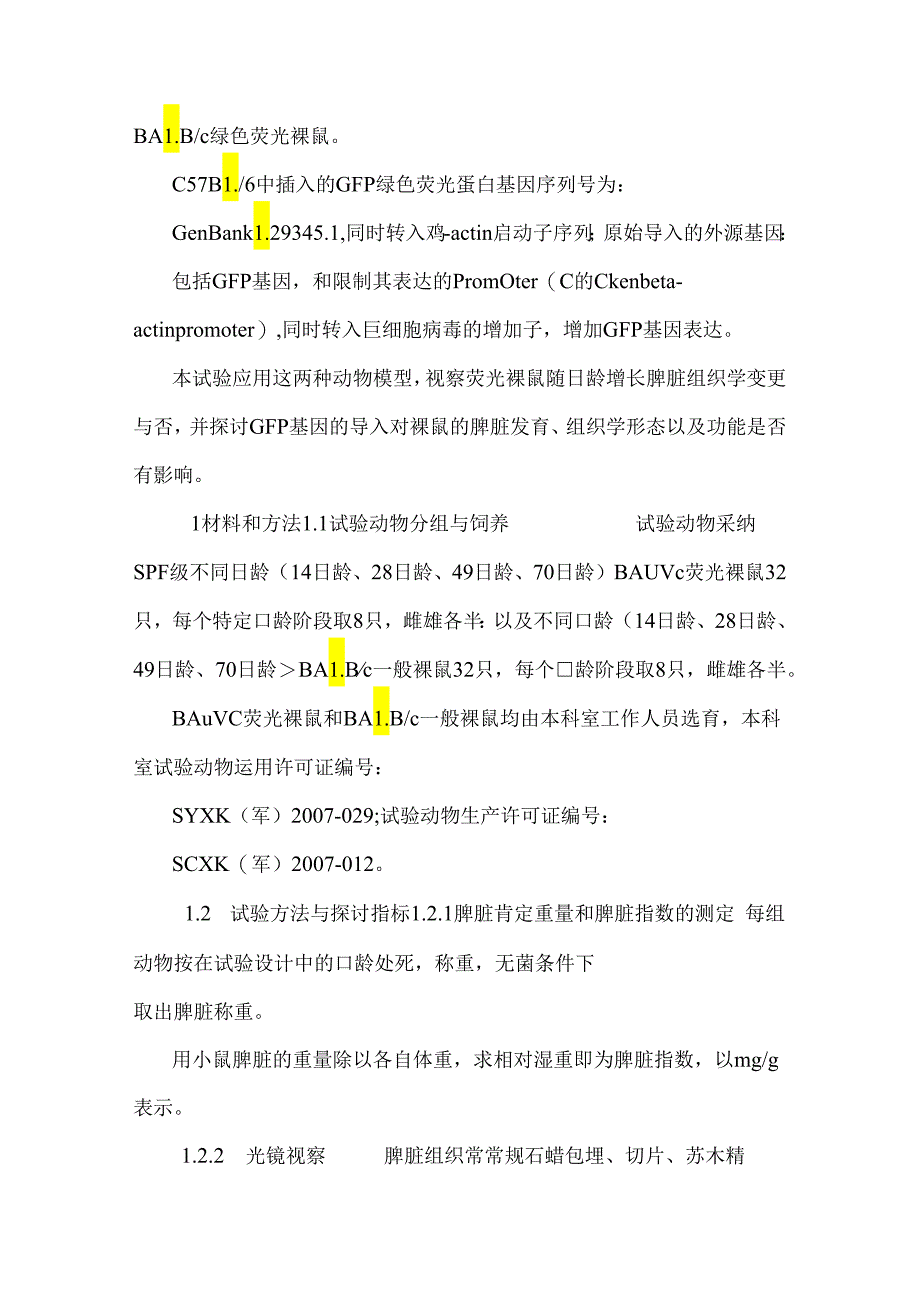 GFP轉基因裸鼠脾髒組織學觀察.docx_第3页