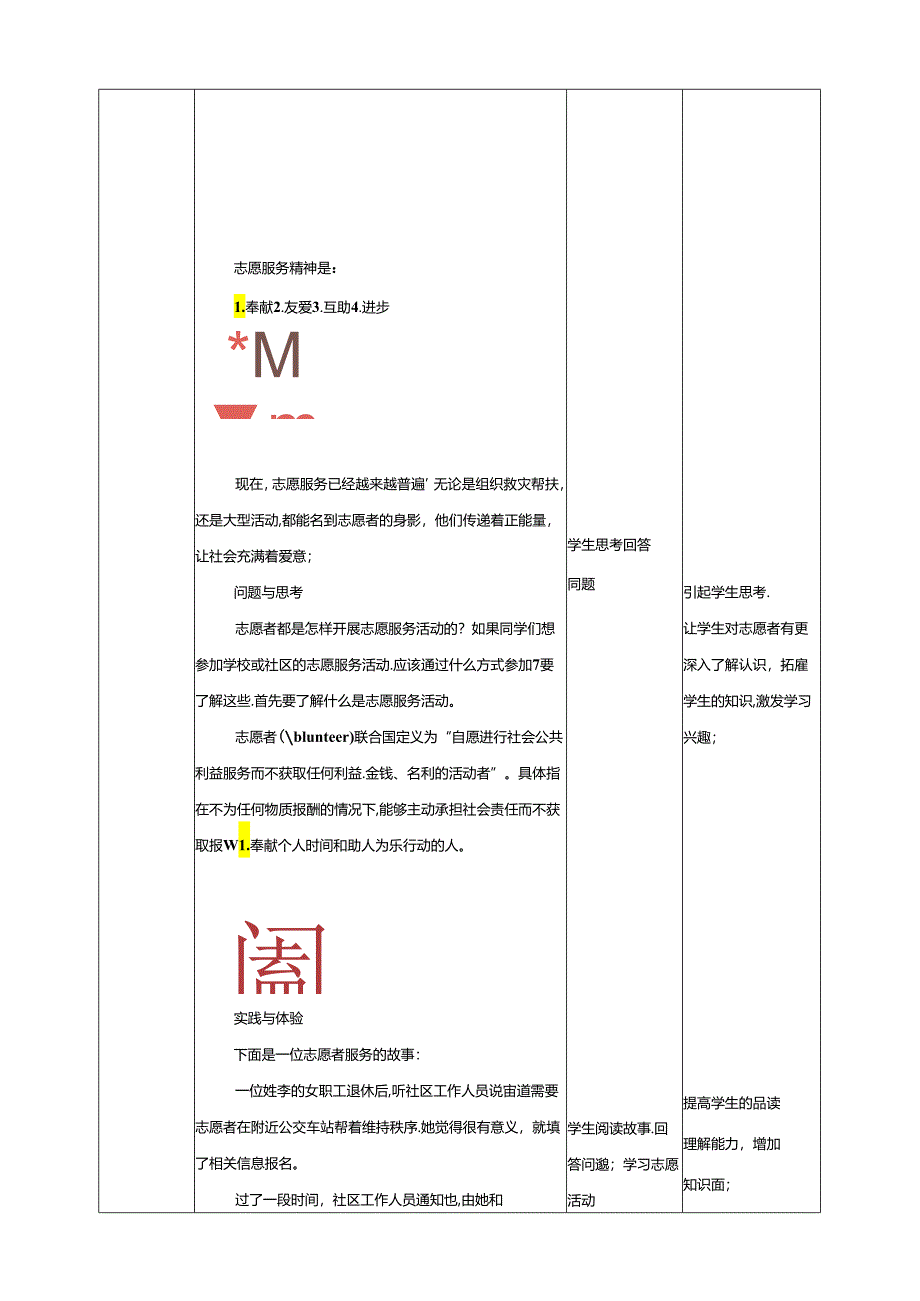 一《了解志愿者活动》教案 鲁科版综合实践活动三下.docx_第3页