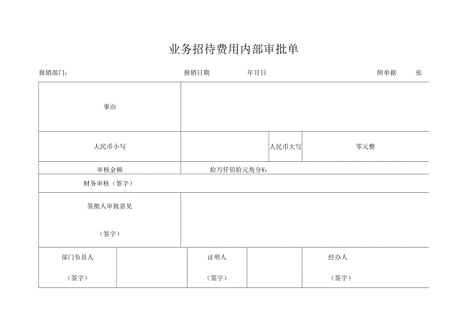 业务招待费用内部审批单.docx_第1页