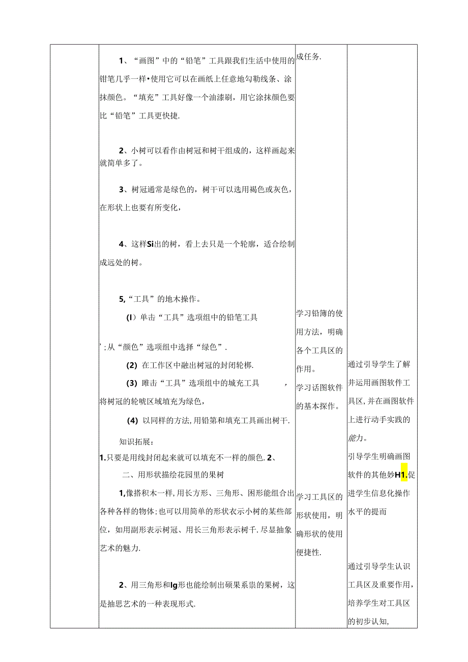 泰山版信息技术一上 第8课《勾勒校园新景色》教案.docx_第2页