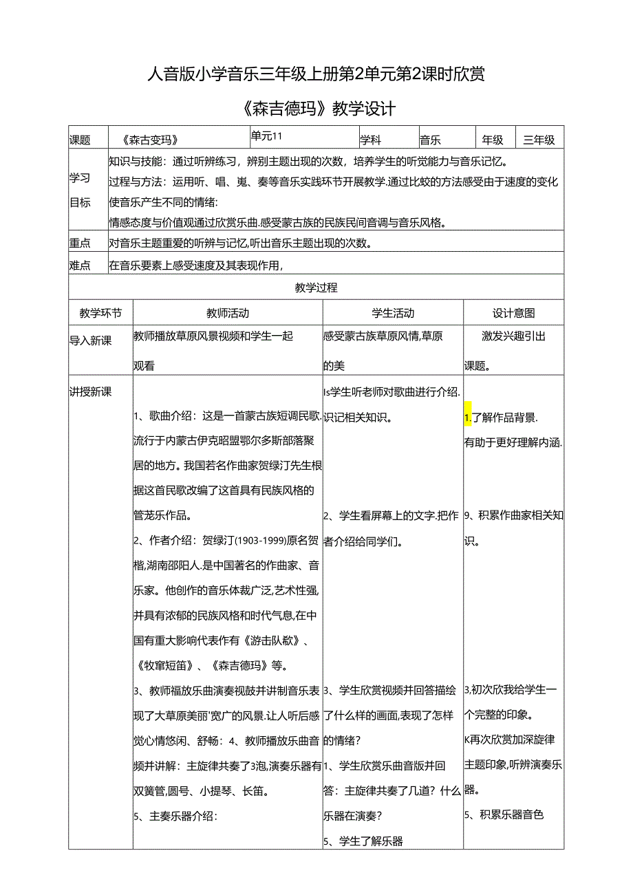 人音版小学音乐三年级上册第2单元第2课时欣赏《森吉德玛》》.docx_第1页