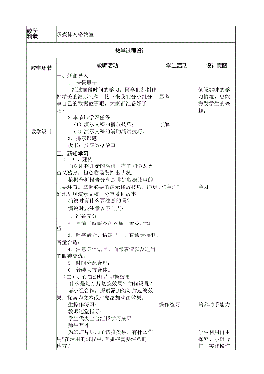 四年级下册信息技术-第三单元第15课《规划演示文稿》（教案） 浙教版.docx_第2页