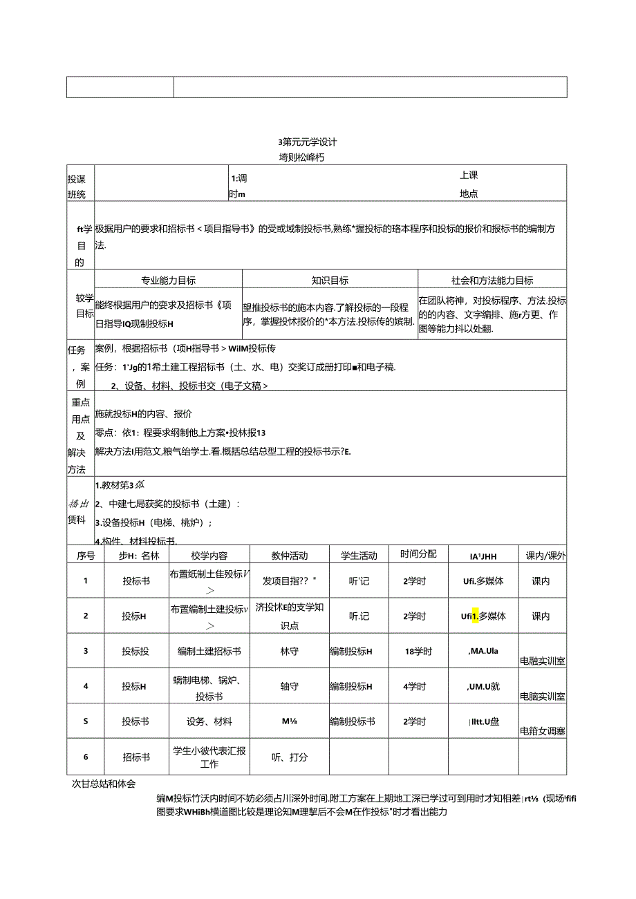 工 程 招 投 标 与 合 同 管 理 单 元 教 学 设 计.docx_第3页