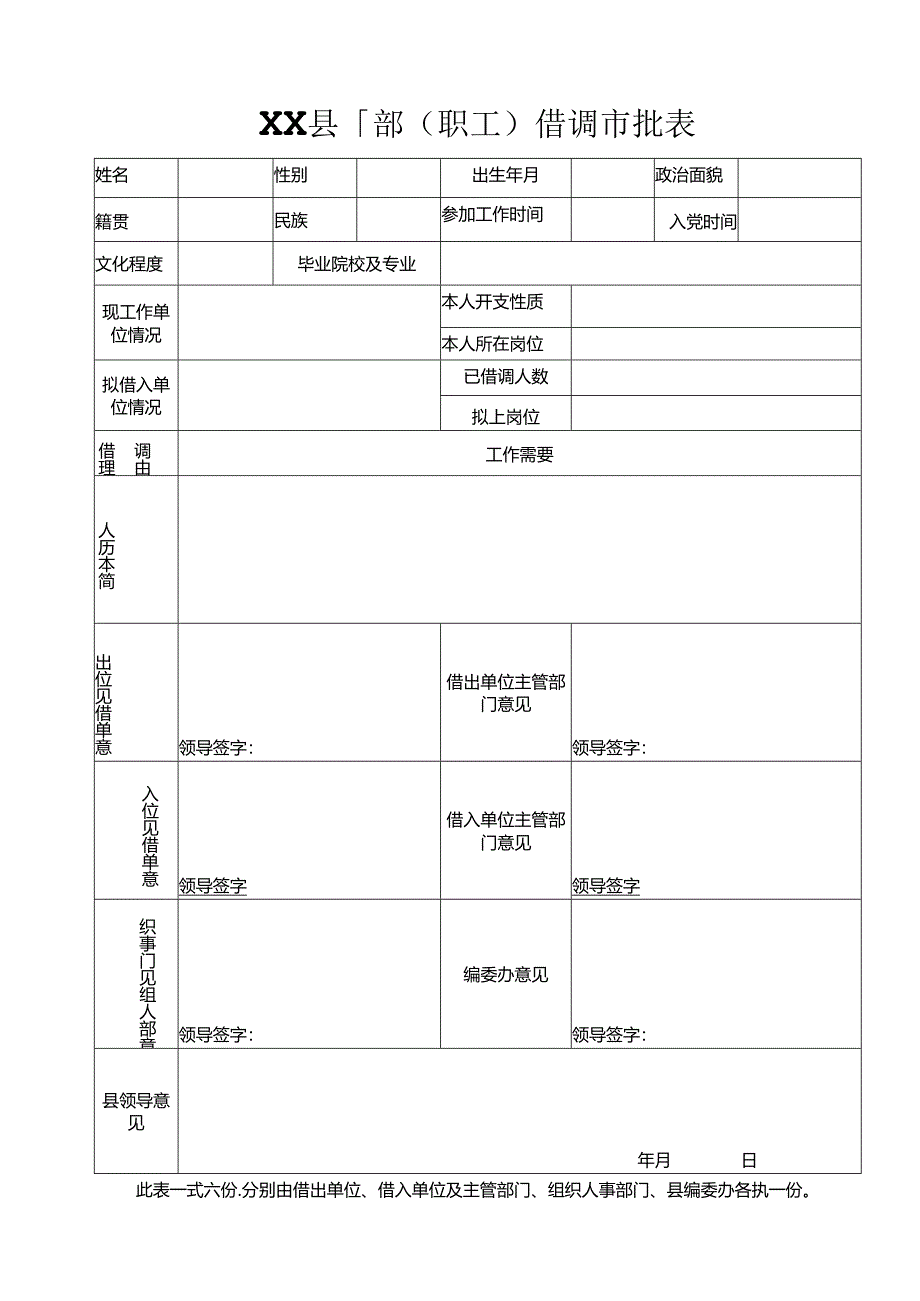 干部调动审批表 干部借调审批表.docx_第2页