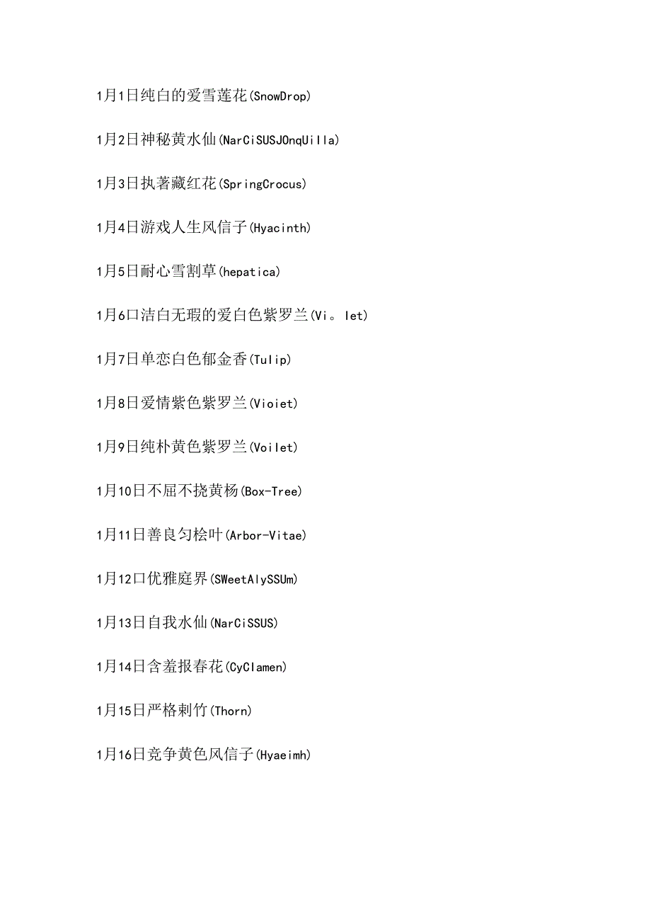 每一天所代表的花名.docx_第1页