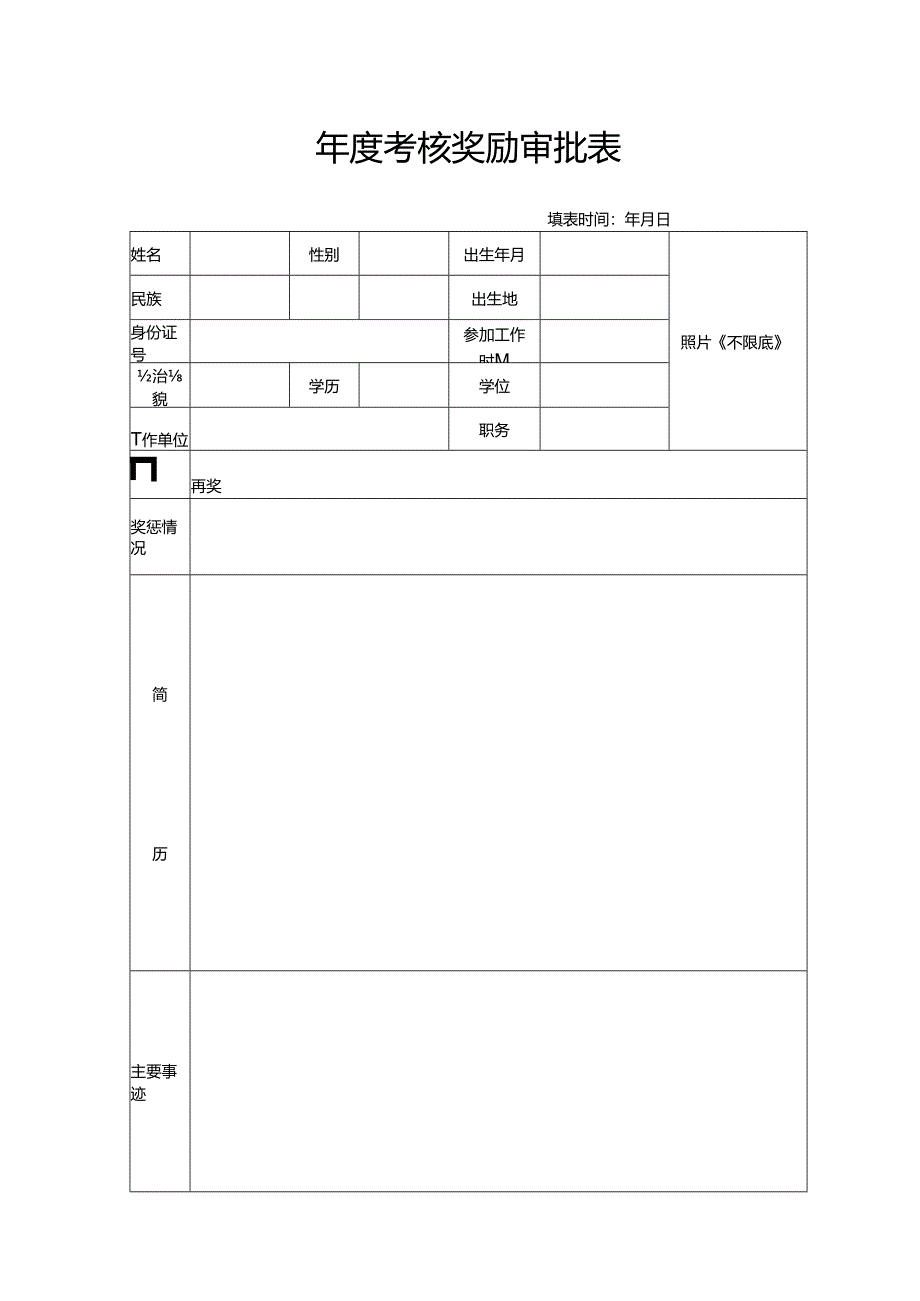 年度考核奖励审批表.docx_第1页