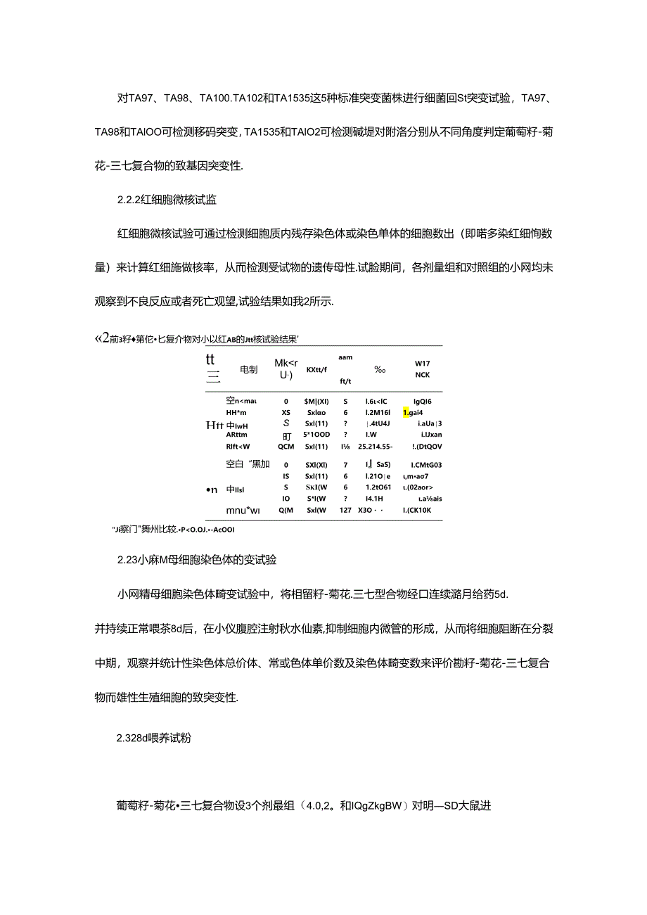 葡萄籽-菊花-三七复合物的急毒、遗传毒性及长期毒性研究.docx_第3页