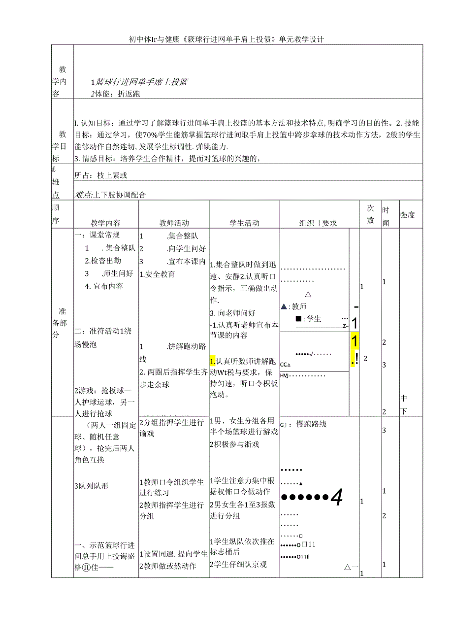 初中体育与健康《篮球行进间单手肩上投篮》单元教学设计.docx_第1页