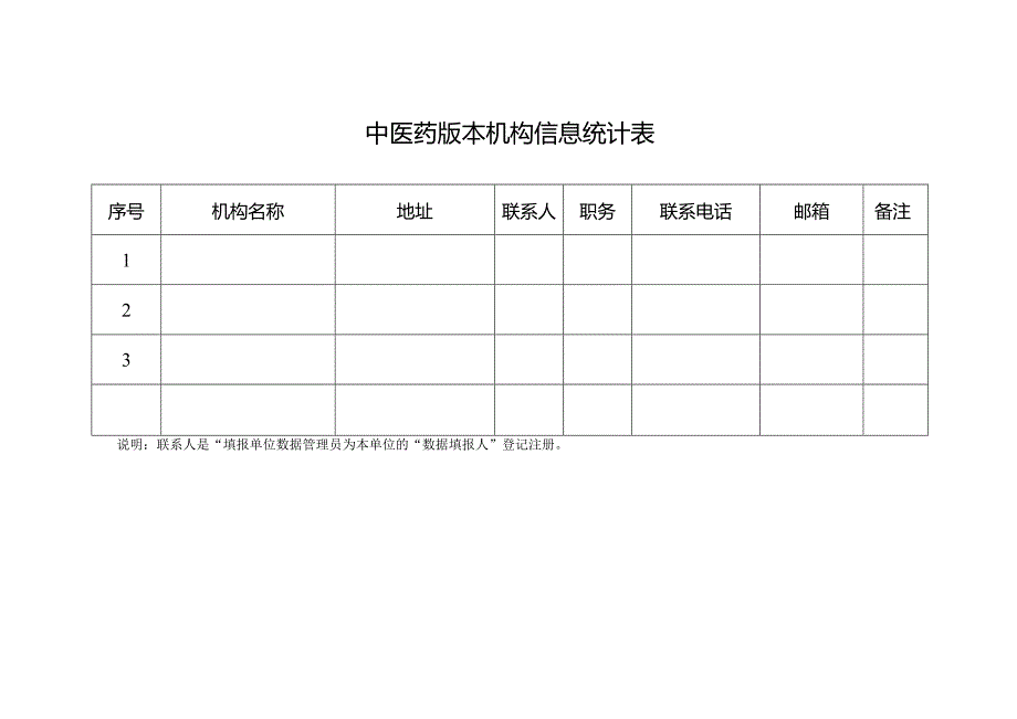 中医药版本机构信息统计表.docx_第1页