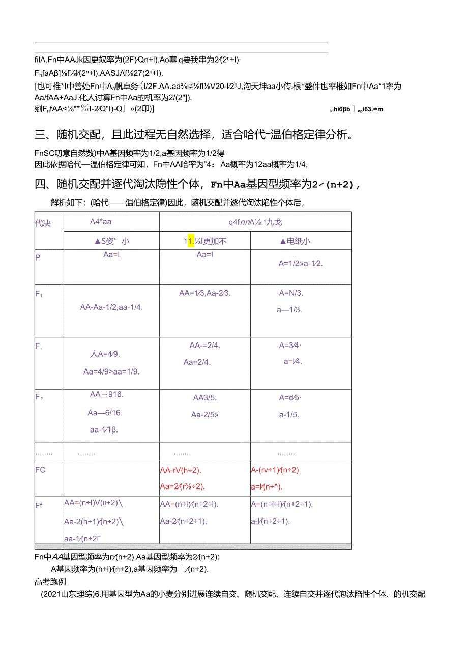 7、专题42“自交”与“自由交配”的辨析及相关题型(含解析).docx_第2页