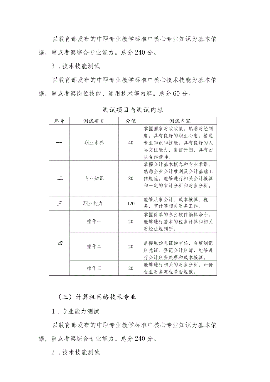 安徽警官职业学院2024年分类考试招生职业技能考试测试大纲.docx_第3页