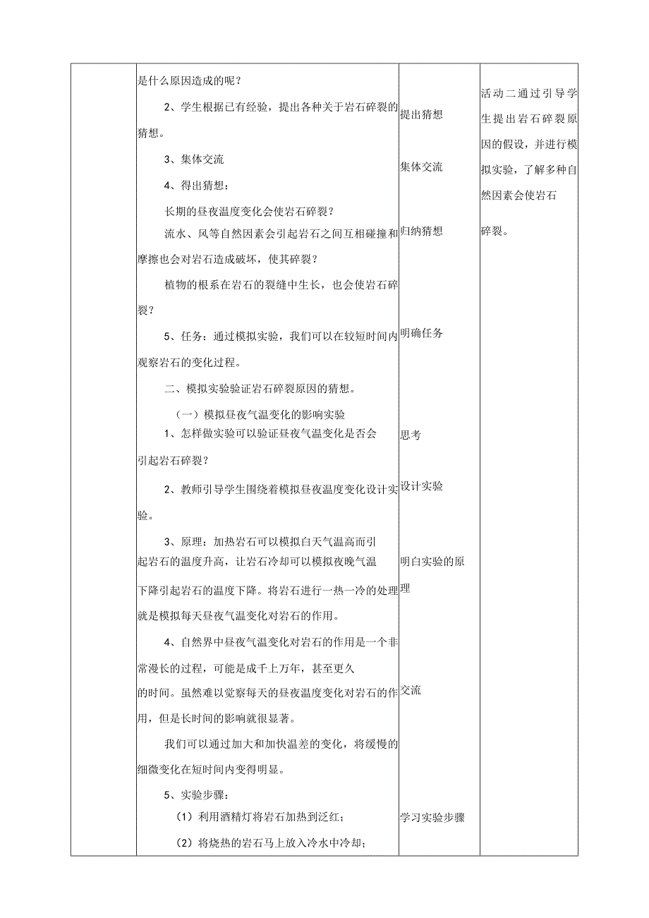 粤教粤科版小学科学四上第二单元第11课《岩石碎裂了》教案.docx_第2页