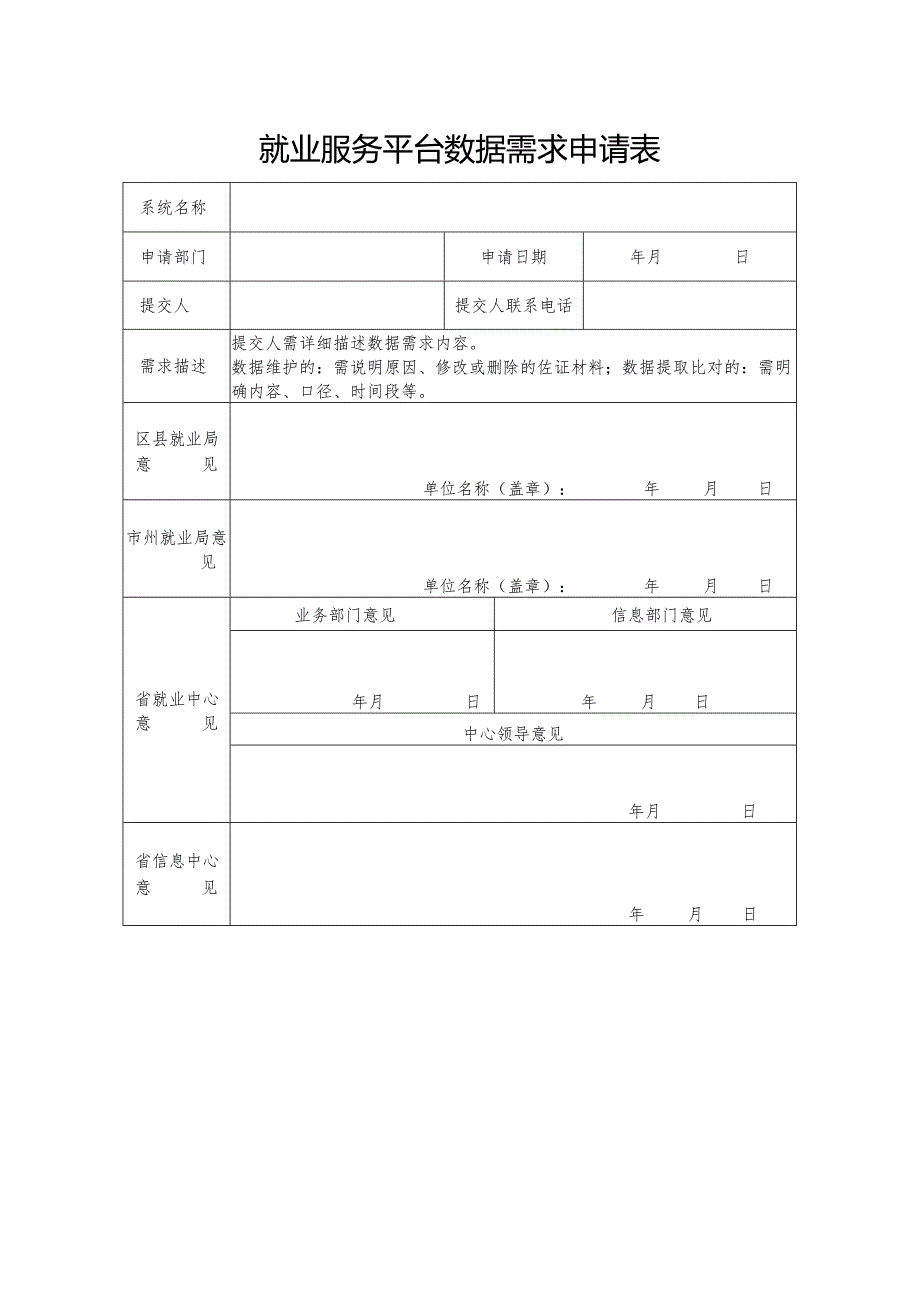 就业服务平台数据需求申请表.docx_第1页