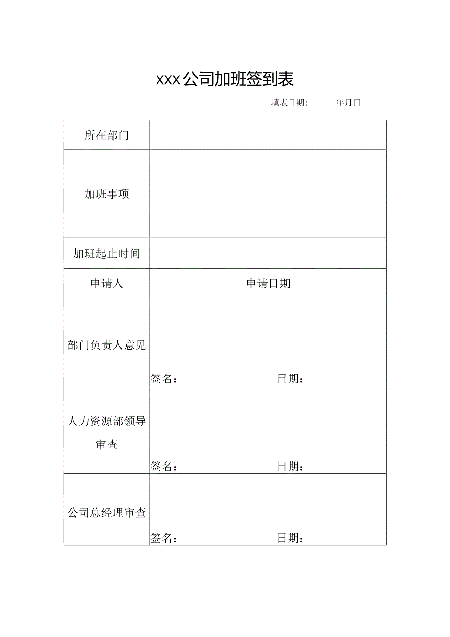 xxx公司加班费用申请表.docx_第1页