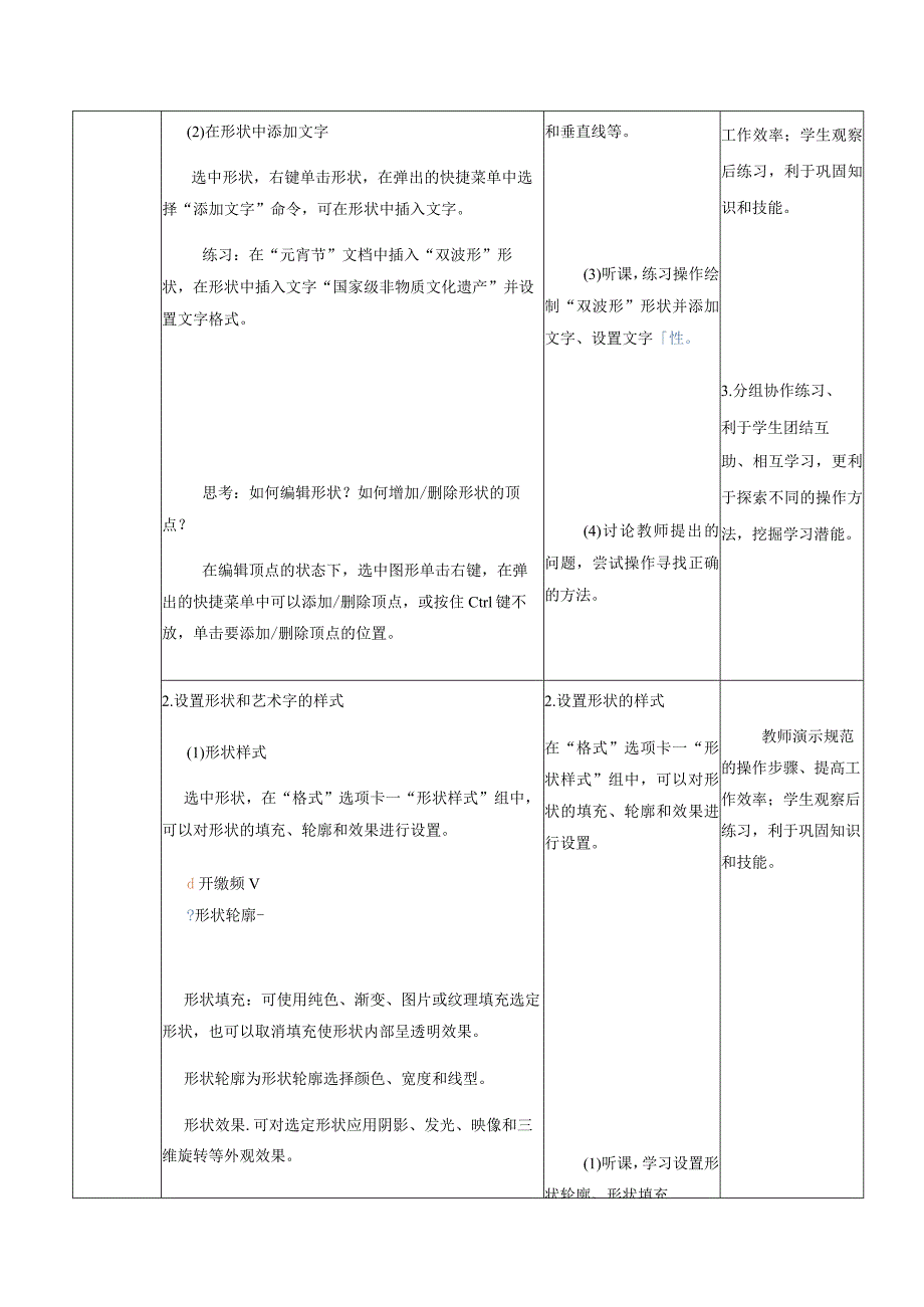 3-4-1《应用形状和艺术字》（教案）高教版信息技术基础模块上册.docx_第3页