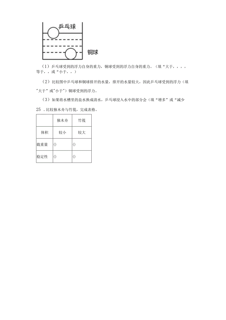 教科版科学五年级下册2-2用浮的材料造船同步分层作业.docx_第3页