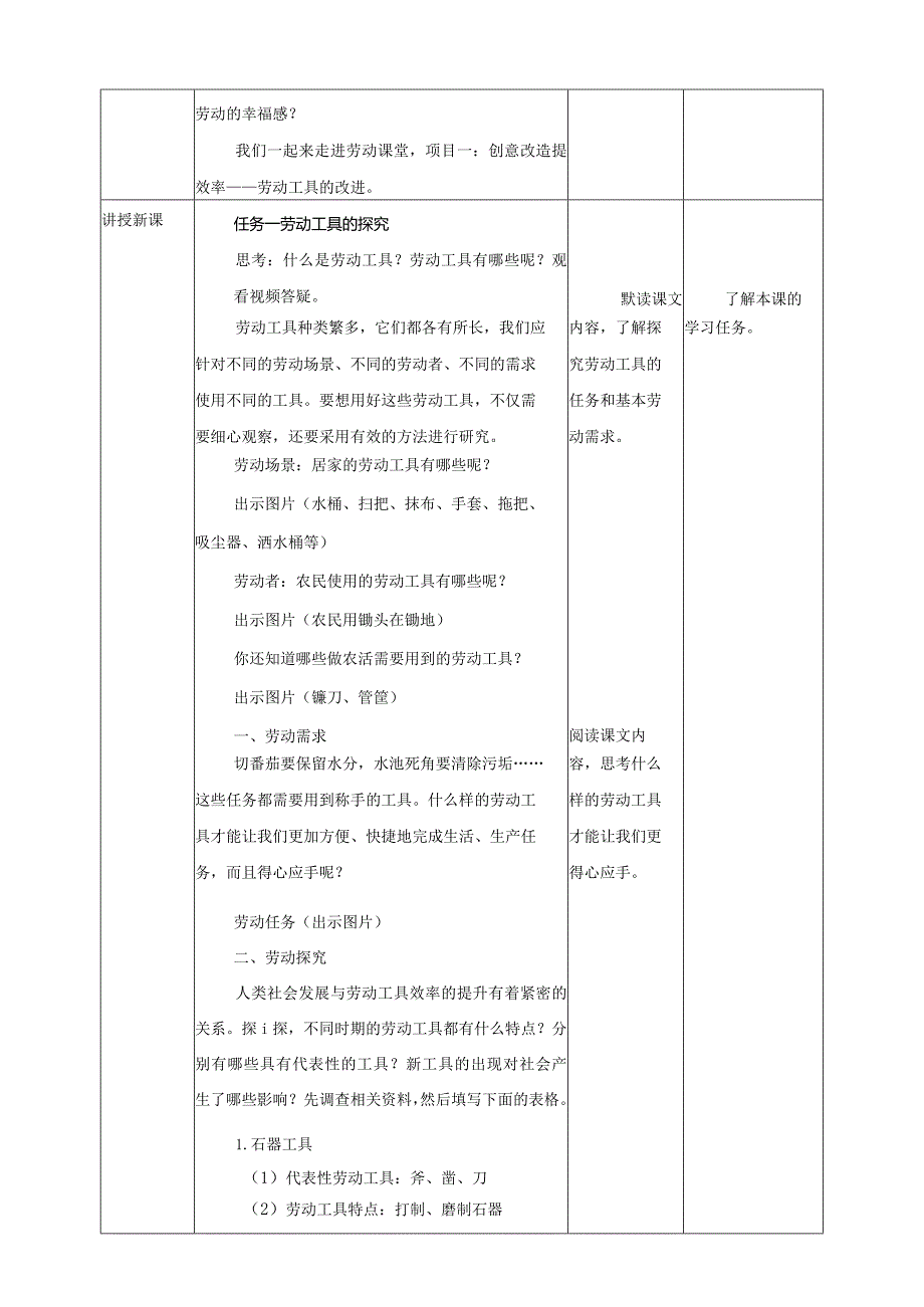 项目一任务一《劳动工具的探究》教案.docx_第2页