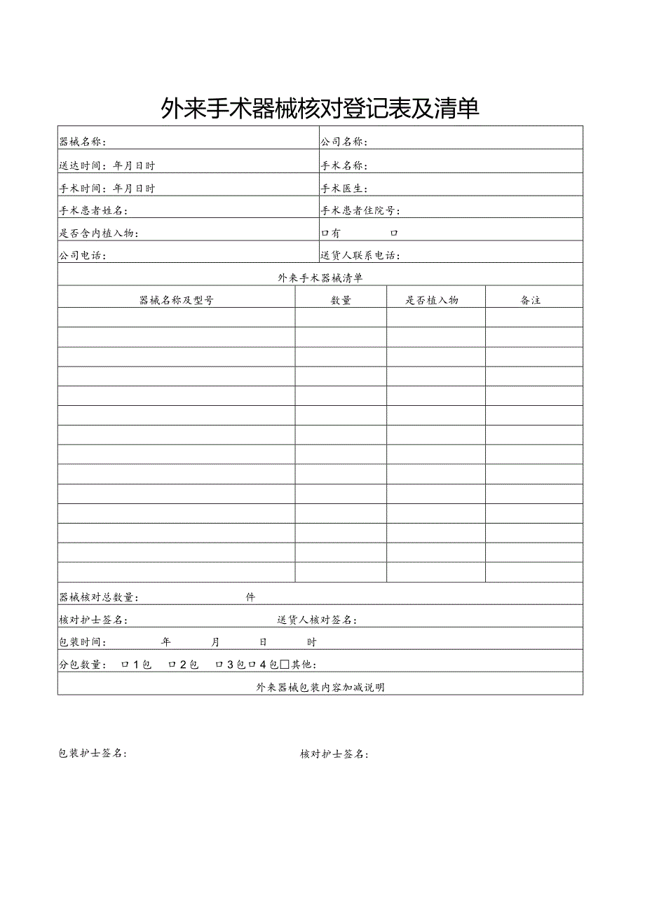 外来手术器械核对登记表及清单.docx_第1页