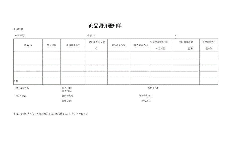 商品调价通知单.docx_第1页