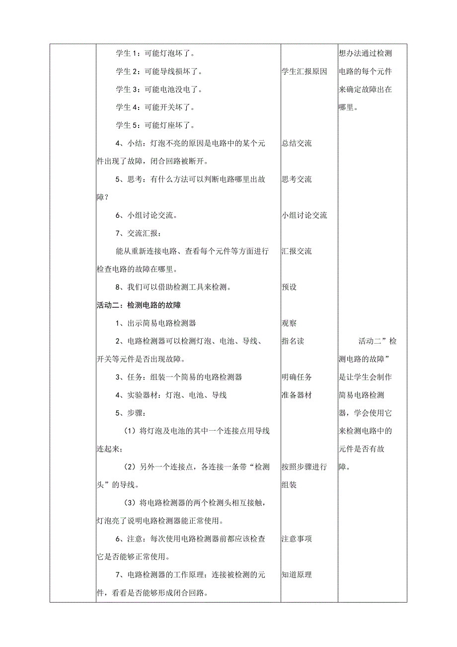 粤教粤科版小学科学四上第四单元第22课《灯泡不亮了》教案.docx_第2页