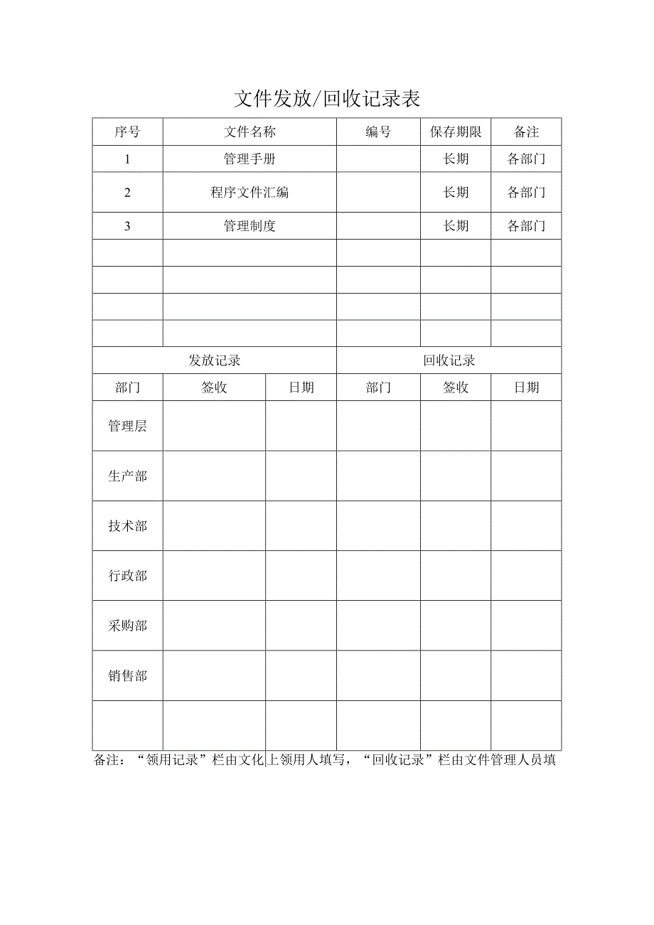 文件发放回收记录表.docx_第1页