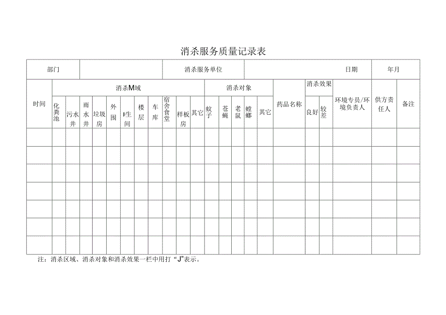 消杀服务质量记录表.docx_第1页